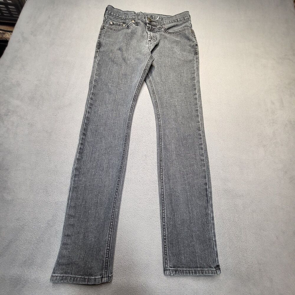 Bullhead Jeans Men 28x28 Faded Black Drakes Skinniest Leg Distressed Denim